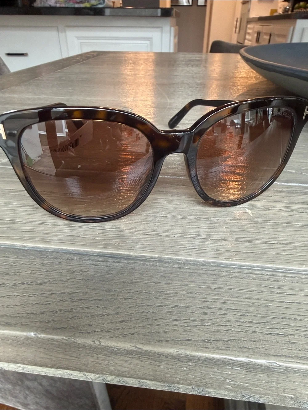Tom Ford Women's Tortoiseshell Sunglasses with Brown Gradient Lenses